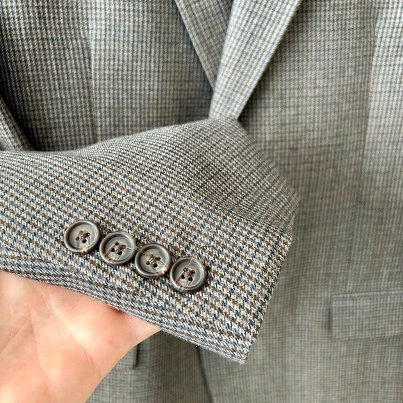 Ralph Lauren Wool Sport Coat Hounds Tooth Blazer Brown Black Size 42 Regular - Picture 5 of 9